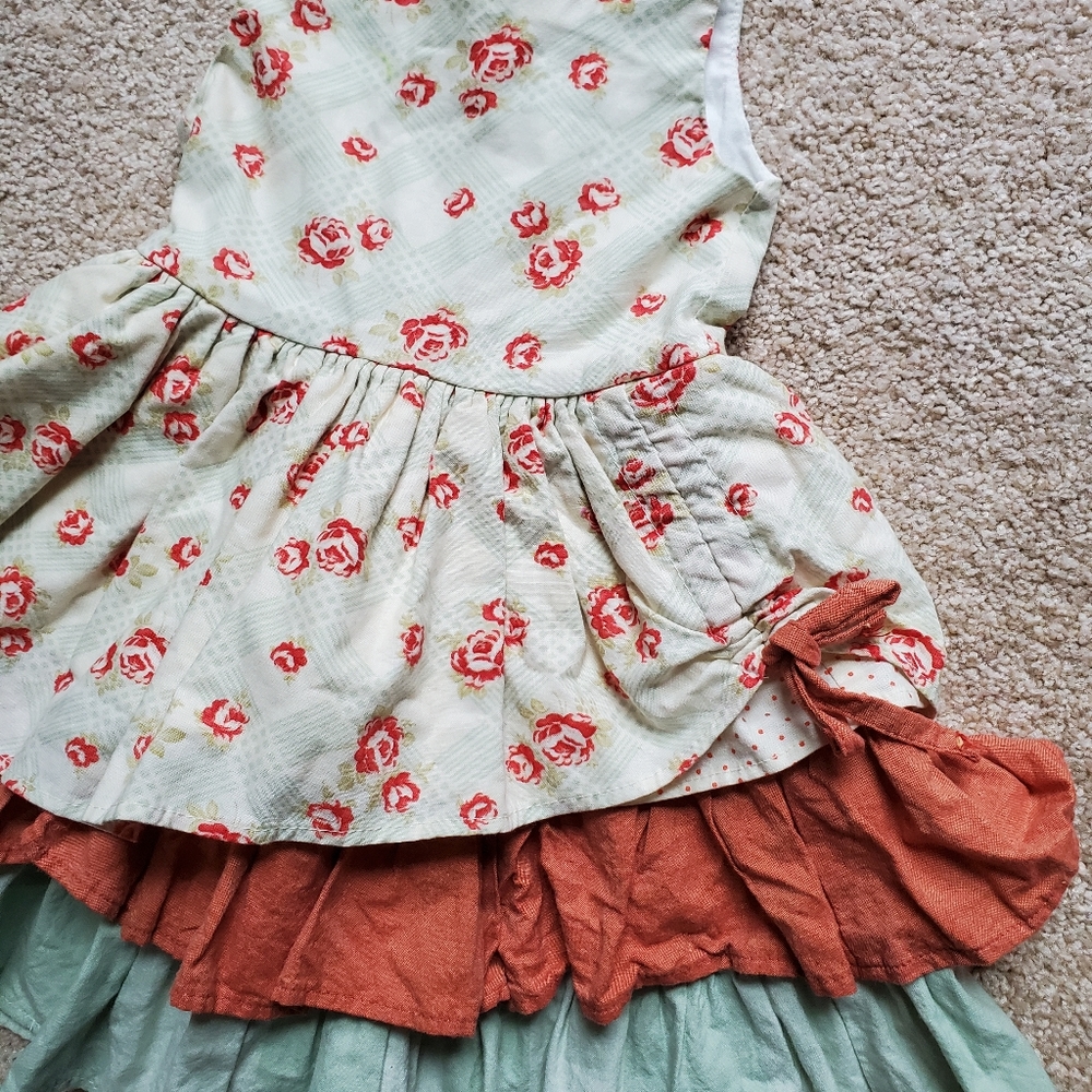 Persnickety roses autumn floral 12mo ruffle party dress